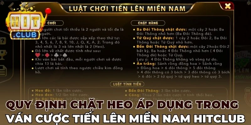 Quy định chặt heo áp dụng trong ván cược Tiến lên miền Nam Hitclub 